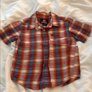 Quicksilver plaid button down shirt. Size 2T